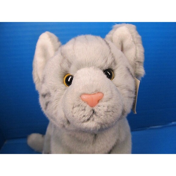 Demdaco Nat Jules Gray Tabby Cat Large Stuffed Animal Plush 13" Realisitic - Picture 2 of 10